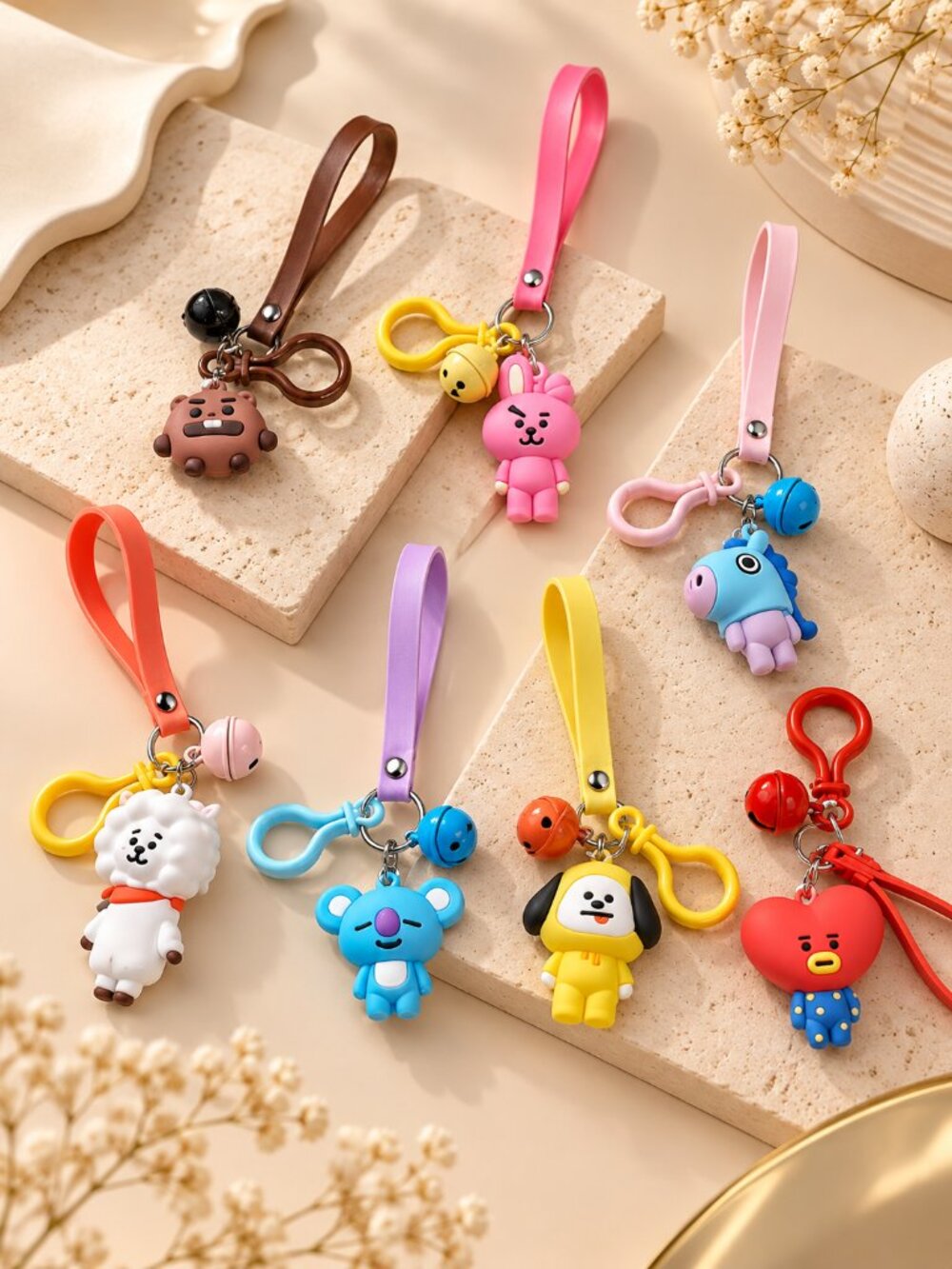 Cute Character Keychains / Bag Charms – Set of 7